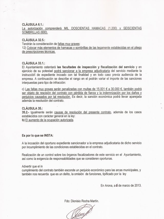 PP denuncia infracción servicio hamacas b, 2013